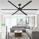 HVLS Large 108 Inch Industrial Ceiling Fan, Big Assed Commercial Ceiling Fan With Remote, Adjustable Height, 8 Blade DC Motor, Ceiling Fan Without Light, Garage Fan For Shop, Porch, Patio, Warehouse