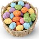 18 Pcs Spring Eggs Colorful Foam Bright Spring Basket Stuffers for Hunt Creative Surprise Egg for Party Favor Decorations, 1.97 x 1.18 Inches (Multicolor)