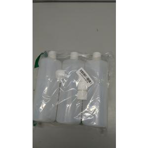 8oz Natural Color HDPE Squeeze Bottles with Disc Cap and Squirt Cap (3 Pack) (8oz)