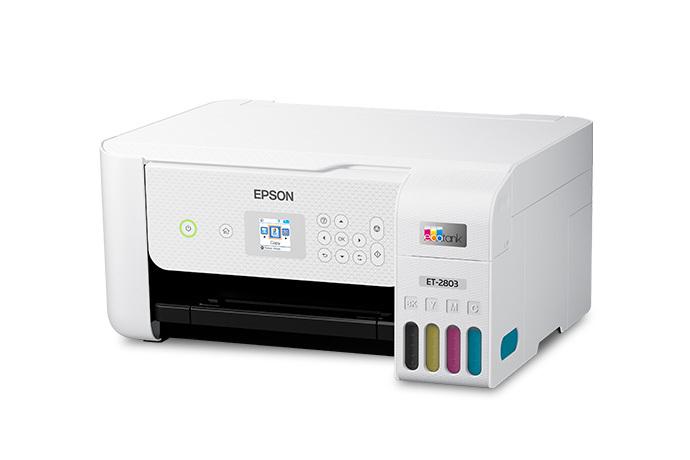 Epson EcoTank 2803 Series All-in-One Color Inkjet Cartridge-Free Supertank Printer | Print Copy Scan | Wireless | Mobile & Voice-Activated Printing | Print Up to 10 ISO PPM | 1.44" Color LCD Display