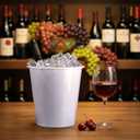 Layhit 48 Pcs Plastic Ice Buckets for Parties 3 Liters Wine Bucket Portable Ice Holder Disposable Wine Cooler for Party Wedding Party Beverages Champagne Soda and Beer (White)