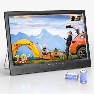 NORTHING 19 Inch Full HD 1080P Portable TV with 8000mAH Built-in Power, Antenna/HDMI/USB/AV Input, Remote Control