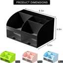 COMFYROOM Desk Organizer with 6 Compartments and 2 Drawers, Plastic Makeup Organizer, Pen Holder for Desktop Storage, Desk Organization for School, Home, Office Supplies (Black)