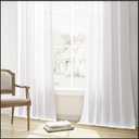 Naturoom White Linen Pinch Pleated Curtains 84 Inches Long 2 Panels for Bedroom Semi Sheer Ivory Curtains Linen Textured Drape Farmhouse Rustic Decor for Living Room Dining Room 84 Inch Length 7 FT