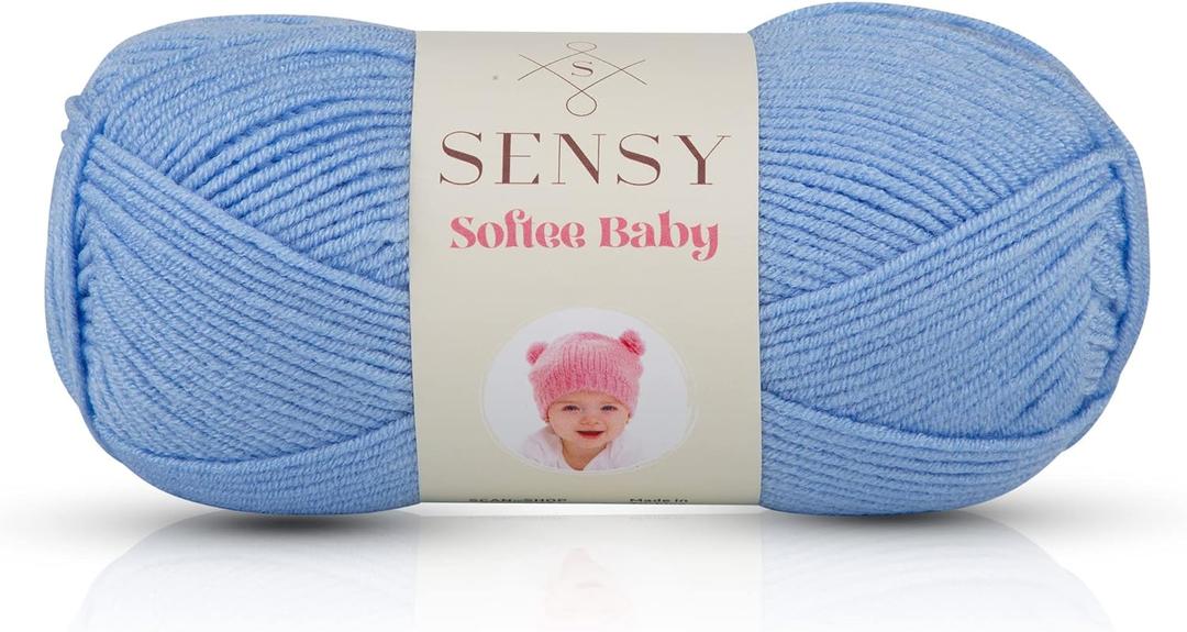 Sensy Softee Baby Yarn, 3.5 oz, 275 Yards, Gauge 3 Light (Blue) (1 Skein)