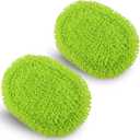 Microfiber Mop Refill for HoMerit Wall Cleaner, 2 Pack Reusable Washable Washer Pads, Dust Cleaning Walls, Ceilings, Windows, Baseboard, Dry Dust/Wet Wash Pad, Green-2