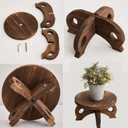 Plant Stand Indoor Round Wood Risers Display Stands Decorative Table for Flowers Stand Indoor Rustic Balcony Decor Pedestal Board Plant Holder Rise