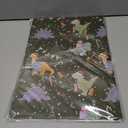 RiukRaiu Dinosaur Christmas Wrapping Paper for Kids Adults - Green Xmas Gift Wrap Santa Hat T-Rex Trees Candy Canes Colorful Flags Stars Snowflakes for Holiday Party - 4 Jumbo Sheets, 40 x 28 Inches Each