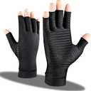 Arthritis Pain Relief Gloves for Women and Man, Copper Compression Gloves for Carpal Tunnel Pain Relief, Fingerless Arthritis Gloves for Rheumatoid, Tendonitis, Swelling (1 Pair, Small)