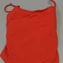 SUUKSESS Longline Padded Sports Bras Open Back Workout Spaghetti Strap Camisole Tops (Red, L)