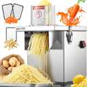 NEWTRY 4 in 1 Commercial Vegetable Processor Electric Veggie Fruit Slicer Dicer Shredder & Strip Crinkle Cutter All Stainless Steel 110volt 200W