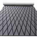FOCEAN Boat Flooring EVA Foam Boat Decking Self-Adhesive Marine Mat for Motorboats Jon Boats Kayak Bass Boat Garden Floor, Dark Gray With Black Lines, 94.5"L x 47.2"W x 0.2"Th