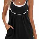 Yousify Womens Rompers Summer Casual Loose Sleeveless Overalls Color Block Shorts Jumpsuit 2026 Vacation Outfits with Pockets (Black, M)