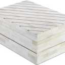 Handicrafts Home Large Decorative Storage Box with Lid  9x6x3.5 Coffee Table Organizer, Keepsake- Decorative Boxes for Home Decor, Stylish Decorative Box for Office Decor- Aegean Pearl