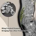 Crushed Diamond Mirrored Wall Clock Silver Modern Crystal Clocks for Bedroom Unique Home Decorative Glass Mirror Hanging Clock for Living Room Office Dining Decor