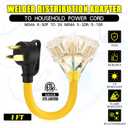 Tellegloww 50 Amp to 20 Amp Welder Distribution Adapter Compatible with Nema 6-50p to 3X 5-15r/ 5-20r Adapter Cord for 3 Prong Welder to Three Household Outlet, STW 10 Awg, 1ft, Etl Listed