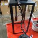 16'' Large Dusk to Dawn Outdoor Pendant Light for Porch 1 Pack, Modern Outdoor Chandelier for Gazebo with Clear Glass, Black Outside Hanging Lighting Fixture for Foyer Entryway