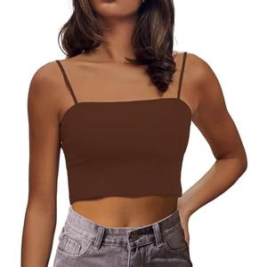 CUHUDA Women's Sexy Adjustable Spaghetti Strap Basic Cami Camisole Double Layer Tank Crop Tops, XS CUHUDA Women's Sexy Adjustable Spaghetti Strap Basic Cami Camisole Double Layer Tank Crop Tops, XS