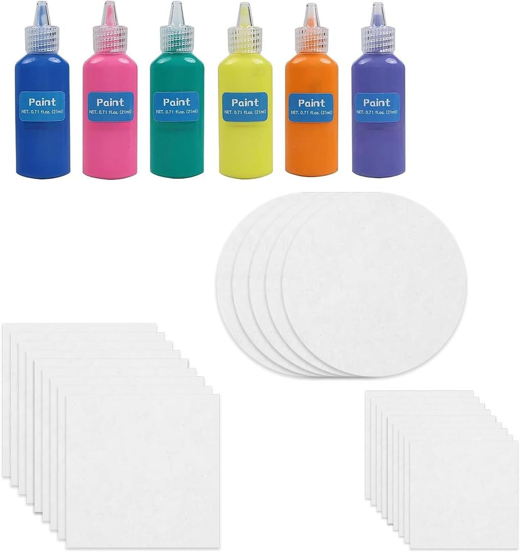 Sixth Space Spin & Paint Refill Pack for Spin Art Machine Spin Art Kit, Art Design Card, Stem Toys, Kid Arts and Crafts