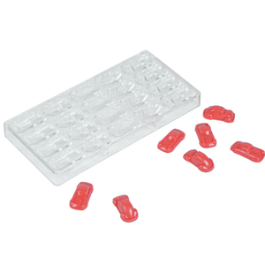 Pastry Tek Polycarbonate 3D Car Candy/Chocolate Mold - 20 - Compartment - 10 Count Box