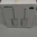 Aokala Toilet Brush and Holder, Elegant 2 Pack Silicone Toilet Bowl Brush Set with Ergonomic Long Handle, Modern Bathroom Decor Cleaning Accessories, Durable, Deep Cleaning - Black & White