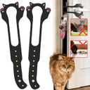 Cat Door Latch Holder,8 Adjustable Sizes Stronger Flex Cat Door Stopper, Keep Door Open 1.5" to 8", Let's Cats in and Keeps Dogs Out of Litter & Food, No Tool Required & No Wall Damage (2*black)