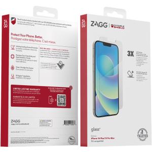ZAGG Glass+ Screen Protector for iPhone 14 Plus/ 13 Pro Max - 3X Shatter Protection, High Scratch Resistance, Oil-Resistant, Reinforced Edges,InvisibleShield, Easy Install
