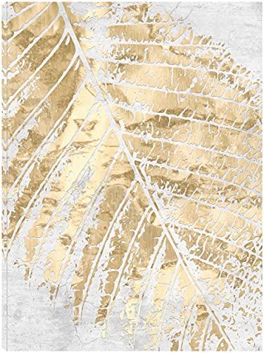 Fine Art Canvas Tropical Gold Canvas Wall Decor by Artist Belle Maison for Living Room, Bedroom, Bathroom, Kitchen, Office, Bar, Dining & Guest Room - Ready to Hang - 38 in x 26 in