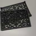 Sumnacon 2Pcs Rectangle Cast Iron Trivet - Heat Resistant Iron Trivet for Hot Dish Pot Pan Plate Teapot, Rustic Cast Iron Hot Dish Plate Holder for Kitchen Dining Table Countertop Cooktop (9.6 x 6.3 Inch, Black)