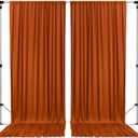 AK TRADING CO. 10 feet x 10 feet Rust IFR Polyester Backdrop Drapes Curtains Panels with Rod Pockets - Wedding Ceremony Party Home Window Decorations