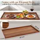 Joy&Grace Extra Large Ottoman Tray for Living Room, Oversized Acacia Wood Serving Tray for Coffee Table, Food, Snacks, Drinks, Decorative Tray (Natural, 40" x 20")