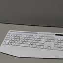 Wireless Keyboard with 7 Colored Backlit, Wrist Rest, Phone Holder, Rechargeable Ergonomic Computer Keyboard with Silent Keys, Full Size Lighted Keyboard for Windows, MacBook, PC, Laptop (White)