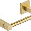 Toilet Paper Holder,Stainless Steel Double Post Pivoting Toilet Paper Holder,Adjustable Change The Rolls Tissue Holder for Bathroom,Brushed Gold