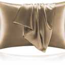 BEDELITE Satin Pillowcase for Hair and Skin, Super Soft and Cooling Similar to Silk Pillow Cases 2 Pack with Envelope Closure, Gift for Women Men(20"x36" King Size, Tawny Brown)