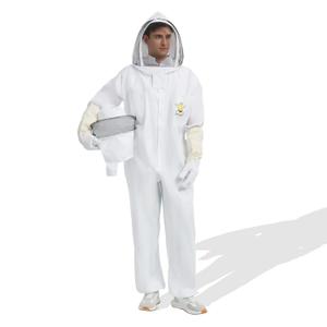 Professional Bee Suit - Beekeeping Suit Beekeeper Suit for Men Women with Sheepskin Gloves& 2 Ventilated Fencing Veil Hood(XXL)