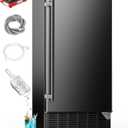 Under Counter Ice Maker with Drain Pump, 90Lbs/Day Commercial Ice Maker Machine with 25Lbs Storage Capacity, 24H Timer, Auto Clean, Built-in Freestanding Ice Machine for Home, Cafe, Bar