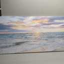 Large Landscape Canvas Wall Art Beach Sunset Ocean Waves Nature Picture on Canvas Blue Sky Beach Artwork Prints Ready to Hang for Living Room Bedroom Size 48"x24"