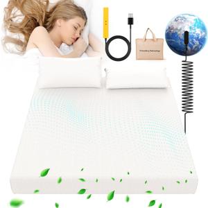 Grounding Sheet, 90% Organic Cotton+10% Pure Silver Organic Fitted Grounded Sheet for Improved Sleep, Earth Connecting Bedding - Healthy Sleep Therapy (White, (78.1 * 80 * 15 in))