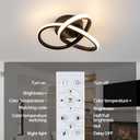 10 Inch Modern Ceiling Light, 24W LED Dimmable Ceiling Light with Remote Control, 3000-6000K Color Temperature Adjustable, Black Small Chandelier for Bedroom, Entryway, Hallway, Kitchen
