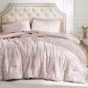 Bedsure Pink Twin XL/Twin Comforter Set for Girls, GentleSoft 2 Pieces Bow Comforter with 1 Pillow Sham, Twin Size Bedding Sets for Girls Pink Room Decor Aesthetic Bedroom Decor, 68x88 Inches