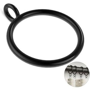 GASRONS 50 Packs Black Metal Curtain Rings with Eyelets, 1 inch Inner Diameter Drapery Rings Apply for Curtain Rods(Fits Up to 3/4-Inch Rod)