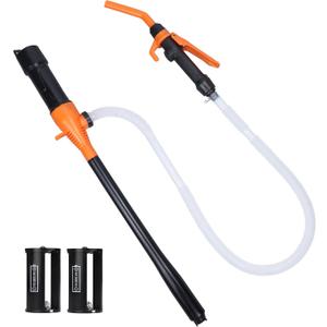 Portable Battery Operated Fuel Transfer Pump, Electric Powered Siphon Pump for Gas Diesel,Ideal Gasoline Transfer Pump 3.5GPM Flow, Oil Extractor, 35.4" Long Tube (Orange)