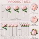 florisso Light Pink Peony Artificial Flowers - Branches Silk Peonies for Vase Arrangements, Wedding Decor & Living Room Accents (Faux Flowers)