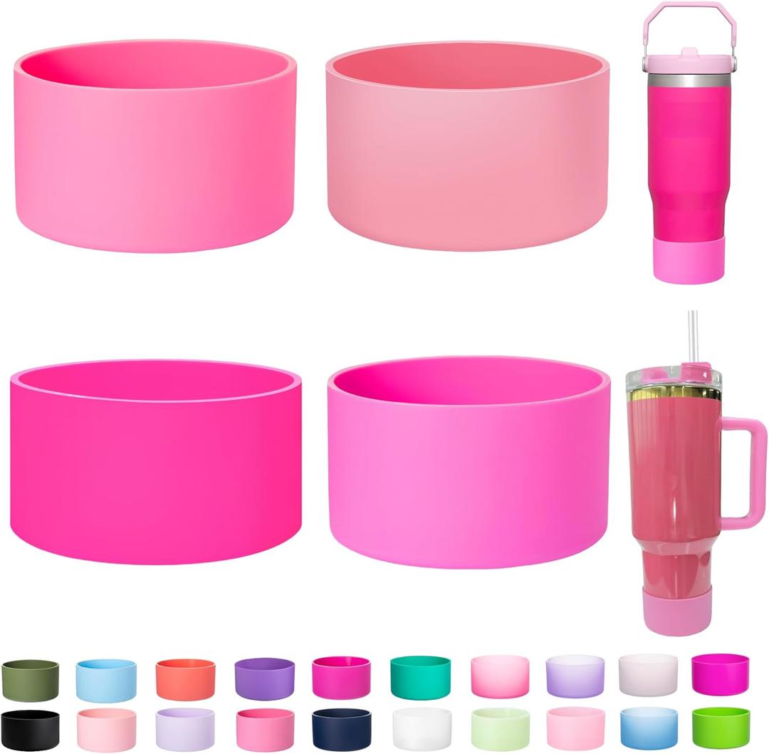 4-Pack Silicone Boot for Stanley Cup 40 30 OZ, Boots for Stanley Cups Accessories 40 30OZ,Non-Slip Rubber Bottom Protector Cover,Noise Reduction Sleeve for Quencher H2.0 / IceFlow 20oz 30oz 