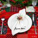 AuroraAria Christmas Napkin Rings Set of 12, Wood Napkin Holders for Dinner, Parties, Christmas Decor (Gift)