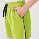 Haloumoning Boys Mesh Athletic Shorts Kids Quick Dry Side Slit Basketball Gym Shorts with Pockets 5-14 Years