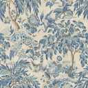 Surface Style - Peel and Stick Wallpaper, Botancial Wallpaper for Bedroom, Powder Room, Kitchen, Self Adhesive, Vinyl, 30.75 Sq Ft Coverage (Forest & The Trees Collection, Delft)