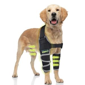 KISFLY Dog Elbow Brace Pads for Dogs, Supports Elbow and Shoulder Joints, Helps Reduce Calluses, Pressure Sores & Hygroma, Reflective Design, Both Legs, Size L