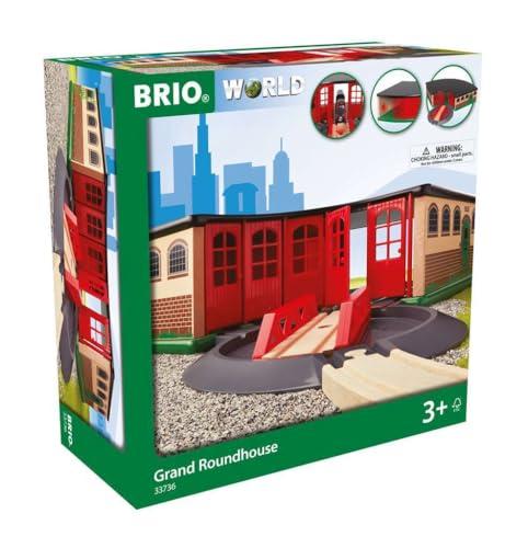 BRIO World - 33736 Grand Roundhouse - Ultimate Train Set Accessory | Accommodates 5 Trains | Rotating Switch Turntable | Compatible with All Railway Toys | Perfect for Kids Ages 3+