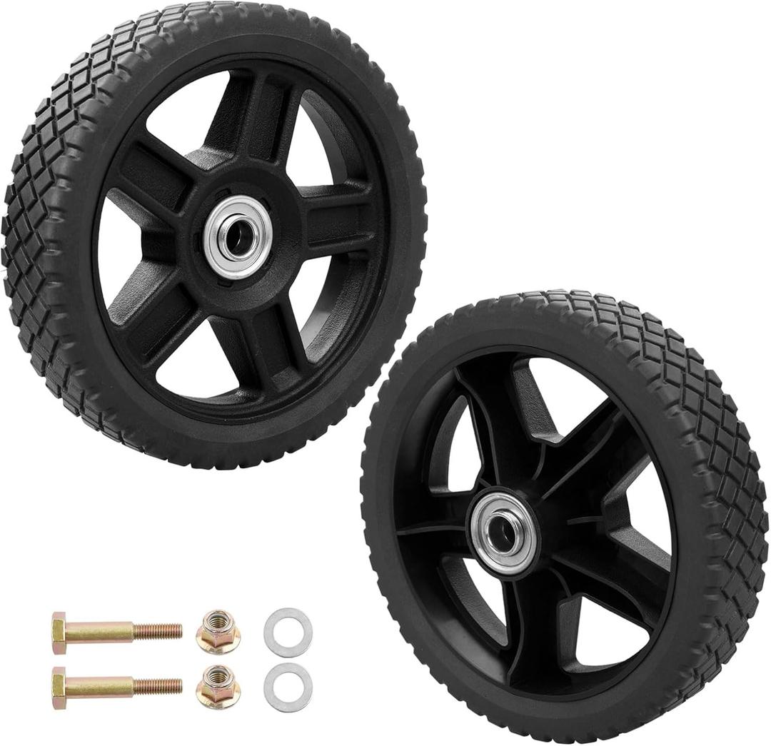 HQPASFY 7 Inch Lawn Mower Wheels 2 Pack 7" Push Lawn Mower Wheels with Bolts & Nuts kits Fit Most Standard Push Lawn Mowers Garden Trucks Garden Carts Generator Hand Trucks Lawn Tractors (7"1.5")